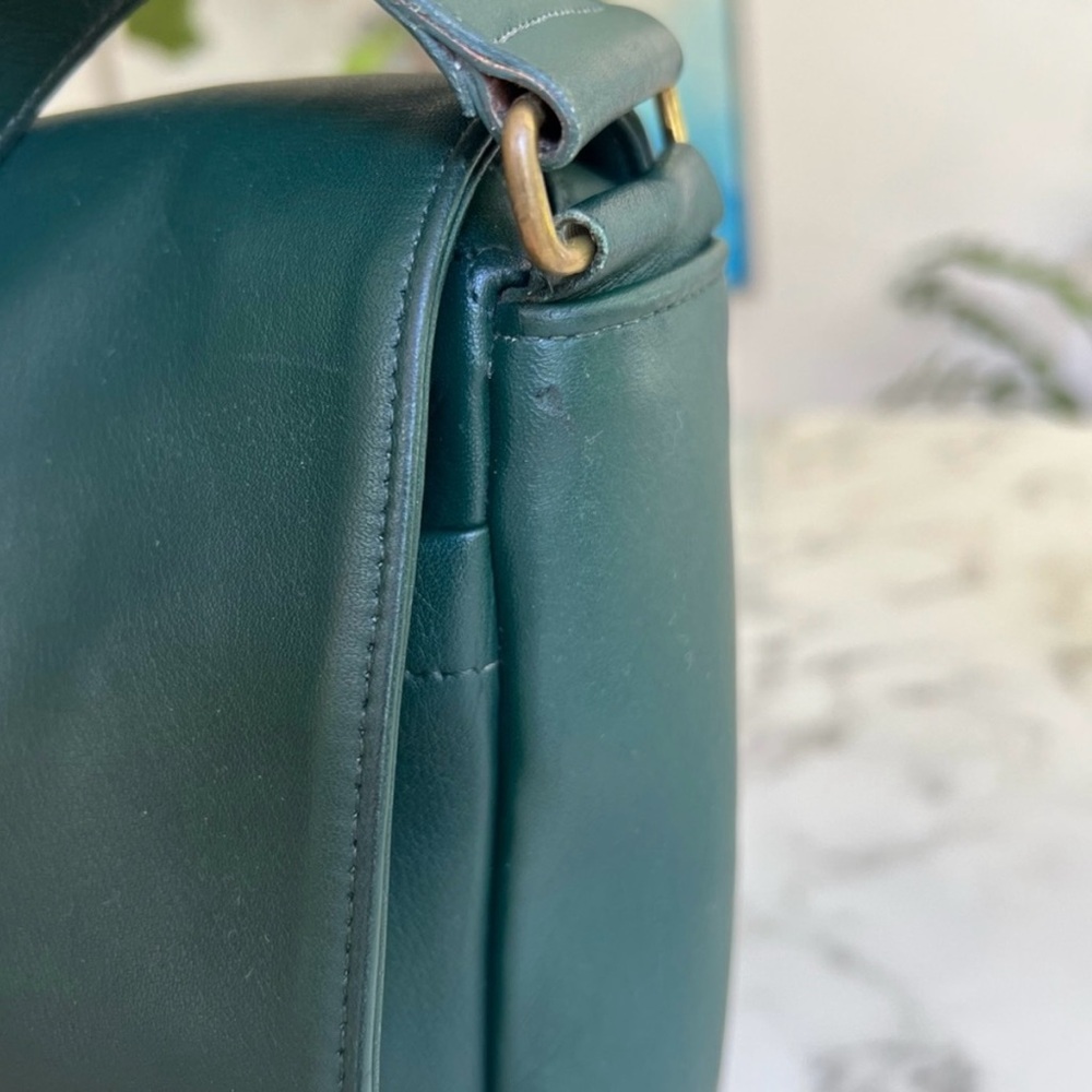 COACH Vintage Manhattan Collection Museum Bag 4127 Bottle Green Leather Bag USA - Picture 9 of 16